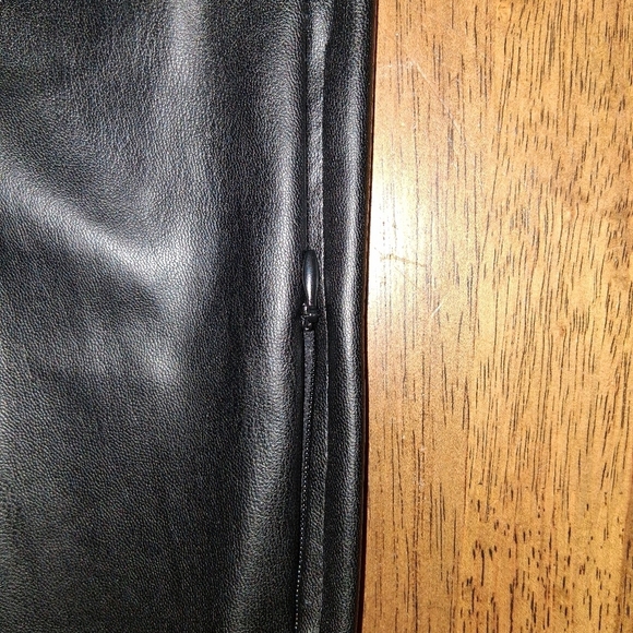 Zara Womens Black Side Zip Faux Leather Pants Ankle Zipper Size S - Picture 4 of 6